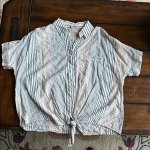 Madewell Tie-Front Striped Shirt